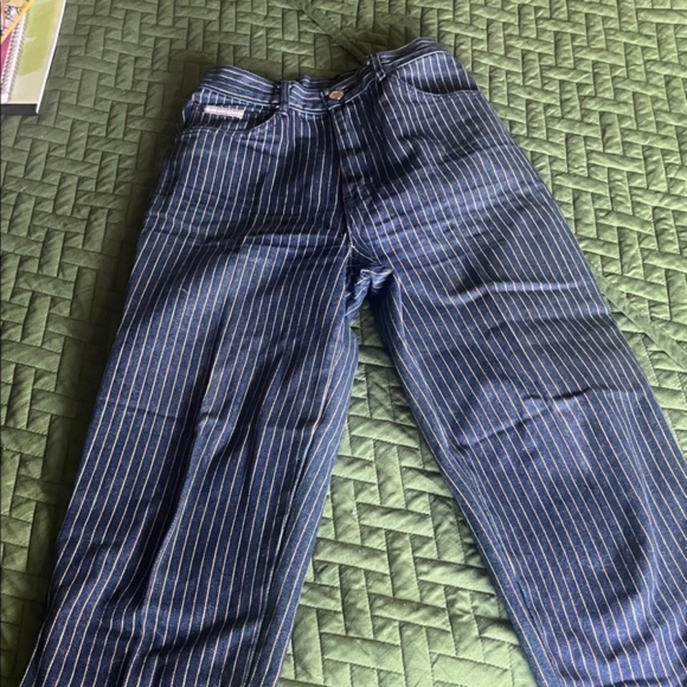 Gitano vintage women’s retro style striped jeans. #vintage #retro.